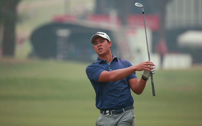 Denzel Ieremia in the First Round at the Emirates Australian Open in Sydney (Photo:Dave Tease Golf NSW)