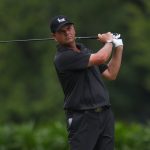 Duff Leads From The Front in Malaysia Stuart Duff NZ, (In black) Asia Pacific Seniors Championships, Sungai Long Golf and Country Club in Kuala Lumpur (SLGCC / photo by Toha Dol )
