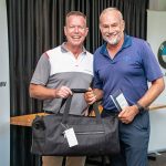 Ultimate Driving Experience – BMW Golf Cup Mt Maunganui winner Ed Davies (right) with local BMW dealer principal Kevin Pead. Photo: TeamBarratt Photography.