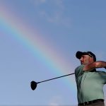Eccles Takes His Chance, Leads NZ Open on Day Two Geoff Ogilvy tees off during day two of the 2020 New Zealand Golf Open at The Hills in Queenstown, New Zealand. (Photo by Hannah Peters/Getty Images)