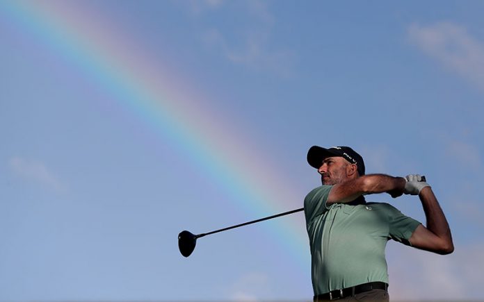 Geoff Ogilvy tees off during day two of the 2020 New Zealand Golf Open at The Hills in Queenstown, New Zealand. (Photo by Hannah Peters/Getty Images)