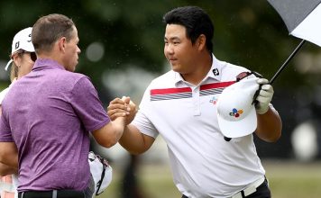 South Korean Teen Joohyung Kim Shines at NZ Open Joohyung Kim of South Korea celebrates his round during day one of the 2020 New Zealand Golf Open at Millbrook Resort in Queenstown, New Zealand. (Photo by Hannah Peters/Getty Images)