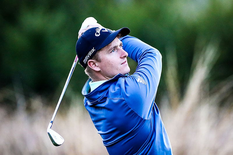 Nick Voke of New Zealand tees off during day two of the 2020 New Zealand Golf Open at The Hills in Queenstown, New Zealand. (Photo by Hannah Peters/Getty Images)