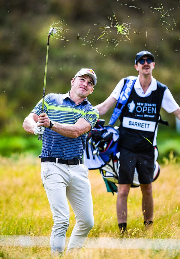 Beauden Barrett at 2020 New Zealand Open (Andrew Cornaga / www.photosport.nz)