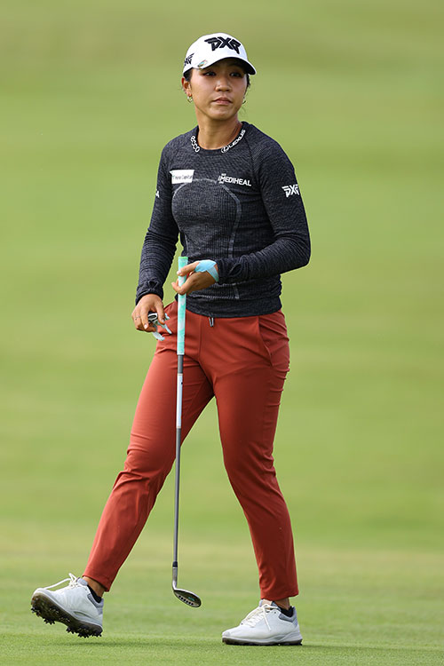 Lydia Ko of New Zealand prepares to play a shot onto the 4th green during Day Three of the AIG Women's Open 2020 at Royal Troon on August 22, 2020 in Troon, Scotland. (Photo by Richard Heathcote/R&A/R&A via Getty Images)