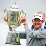 Morikawa Joins Elite to Win US PGA Champs at 23 Collin Morikawa holds up the Wanamaker Trophy after winning the 2020 US PGA Championships (US PGA)
