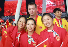 A Master Professional Gareth Winslow with the Chinese Women’s Golf Team at the 2010 Asian Games where they came second to South Korea.
