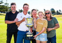 James Hydes Wins New Zealand Amateur Championship James Hydes (2nd from left) holding thr trophy with his family after winning the NZ Amateur Title. (NZ Golf)