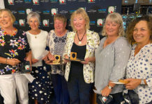 Clapperton and Carter Secure 2020 NZ Women’s Senior Foursomes From left to right Janne Moyle, Norrey Simmons, Ruth Clapperton, Maureen Carter, Joanne McDonald, Pene Trousselot (NZ Golf)