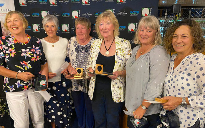 From left to right Janne Moyle, Norrey Simmons, Ruth Clapperton, Maureen Carter, Joanne McDonald, Pene Trousselot (NZ Golf)