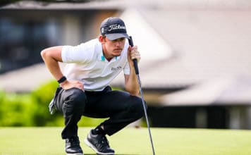 Anstiss and Hillier Storm to the Front at The Mount Open Daniel Hillier on Day 2 of the Christies Floorings Mount Open. (NZ Golf)
