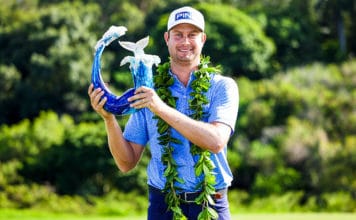Harris English Wins First Title in 193 Starts in Hawaii Harris English poses with the trophy after winning the Sentry Tournament Of Champions at the Kapalua Plantation Course in Kapalua, Hawaii. (Photo by Gregory Shamus/Getty Images)