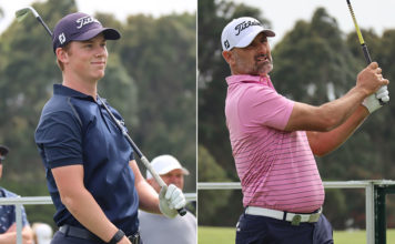 Slow Start for Kiwis at Windy Rosebud Daniel Hillier and Mike Hendry on Day 1 of The Players Series hosted by Geoff Ogilvy at Rosebud Country Club in Victoria Australia. (PGA Tour of Australasia)
