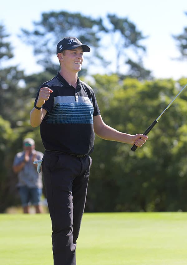 Last year's winner Daniel Hillier after the 2020 event. (Golf NZ)