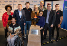 Golfers Join Hundreds at Opening of Halberg Games Anahila Kanongata'a-Suisuiki, ISPS Handa Patron Tony Abbott, ISPS Handa Ambassadors Dan Carter, Richie McCaw, Deputy Prime Minister Grant Robertson, Halberg Chief Executive Shelley McMeeken, Disability Rights Commissioner Paula Tesoriero, Halberg Youth Councillors Thomas Chin and Guy Harrison and Eric Murray at the Halberg Games