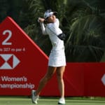 Freak Eagle Grants Ko Momentum for Final Day in Singapore Lydia Ko hits her tee shot on the 2nd hole during the HSBC Women's World Championship at Sentosa Golf Club in Singapore. (Photo by Lionel Ng/Getty Images)