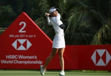Freak Eagle Grants Ko Momentum for Final Day in Singapore Lydia Ko hits her tee shot on the 2nd hole during the HSBC Women's World Championship at Sentosa Golf Club in Singapore. (Photo by Lionel Ng/Getty Images)