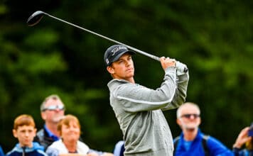 Hillier Four Back in Northern Ireland Daniel Hillier tees off on the 1st hole during Day Three of The ISPS HANDA World Invitational at Galgorm Spa & Golf Resort in Ballymena, United Kingdom. (Photo by Charles McQuillan/Getty Images - Supplied by European Tour)