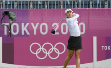 Lydia Ko Still in the Hunt for Gold in Tokyo Lydia Ko of New Zealand plays a tee shot on the first hole during the first round of the Women’s Individual Stroke Play event on Day 15 of the Tokyo 2020 Olympics at the Kasumigaseki Country Club on August 4, 2021 in Saitama, Japan. (Photo by Stan Badz/PGA TOUR/IGF)