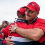 United States Crowned Ryder Cup Champions At Whistling Straits Rolex testimonee Bryson Dechambeau celebrating the united states Ryder Cup 2020 victory (Rolex)