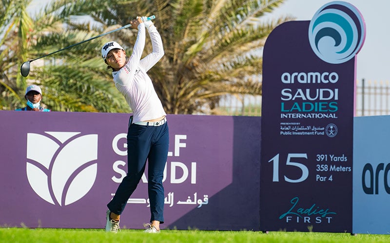 Lydia Ko during the third round of the Aramco Saudi Ladies International Presented By Public Investment Fund, Royal Greens Golf and Country Club, Jeddah, Saudi Arabia. Credit: Tristan Jones/LET