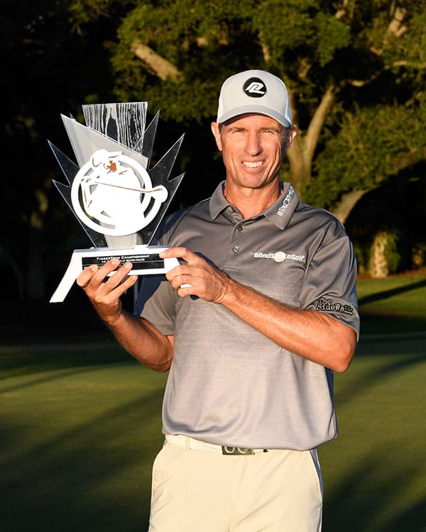 Steve Alker with the TimberTech Championship Trophy.