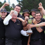 Taranaki Win Maiden Men’s Interprovincial Title Taranaki players celebrate their win during the 5th day of the New Zealand Men's Interprovincial Tournament at Ashburton Golf Club, Ashburton on Saturday 04 December 2021. Photo: Martin Hunter/www.bwmedia.co.nz Supplied by Golf NZ