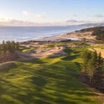 Lifting the Veil on Te Arai Links Par 4, 4th hole, down hill. Photo: Te Arai Links