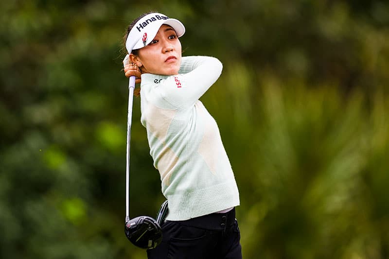 Lydia Ko hits from the 5th tee during the second round of the 2022 Gainbridge LPGA at Boca Rio Golf Club on January 28, 2022 in Boca Raton, Florida. (Photo by Douglas P. DeFelice/Getty Images)