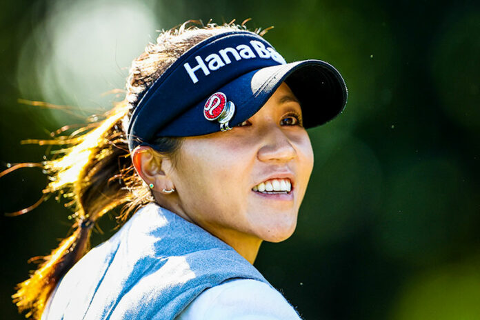 Lydia Ko looks on from the 4th tee during the third round of the 2022 Gainbridge LPGA at Boca Rio Golf Club on January 29, 2022 in Boca Raton, Florida. (Photo by Douglas P. DeFelice/Getty Images)